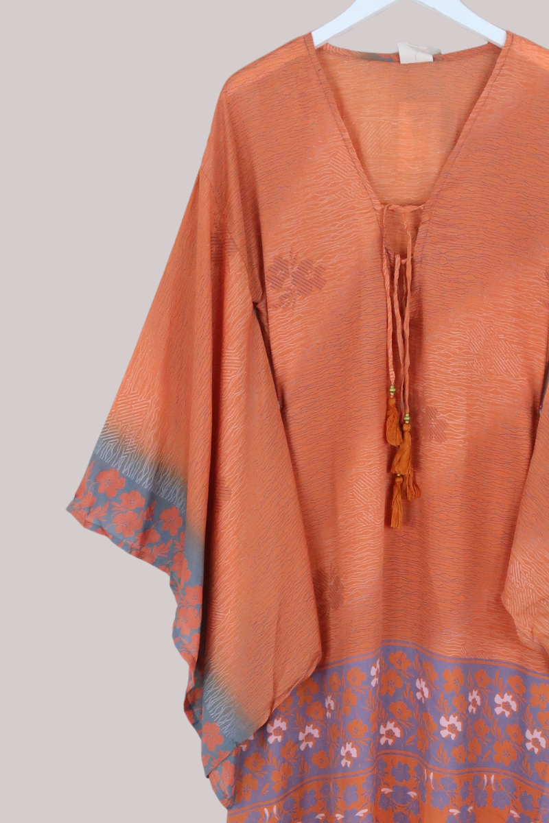 Cassandra Maxi Kaftan in Apricot Blossom - Size L/XL