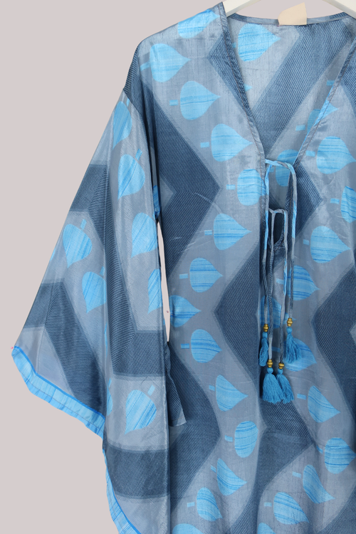 Cassandra Maxi Kaftan in Silver Frost - Size S/M