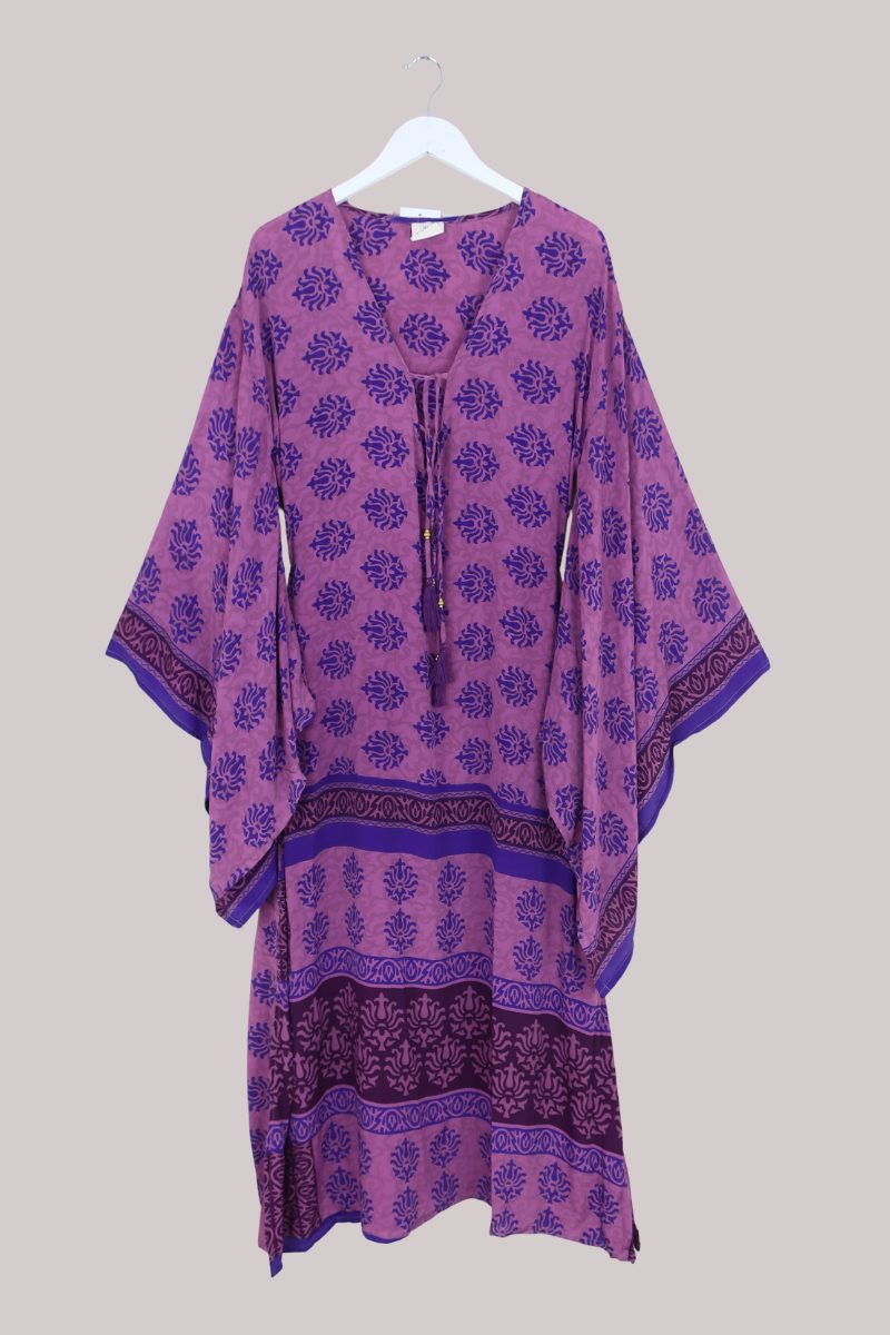 Cassandra Maxi Kaftan in Vintage Amethyst - Size XL