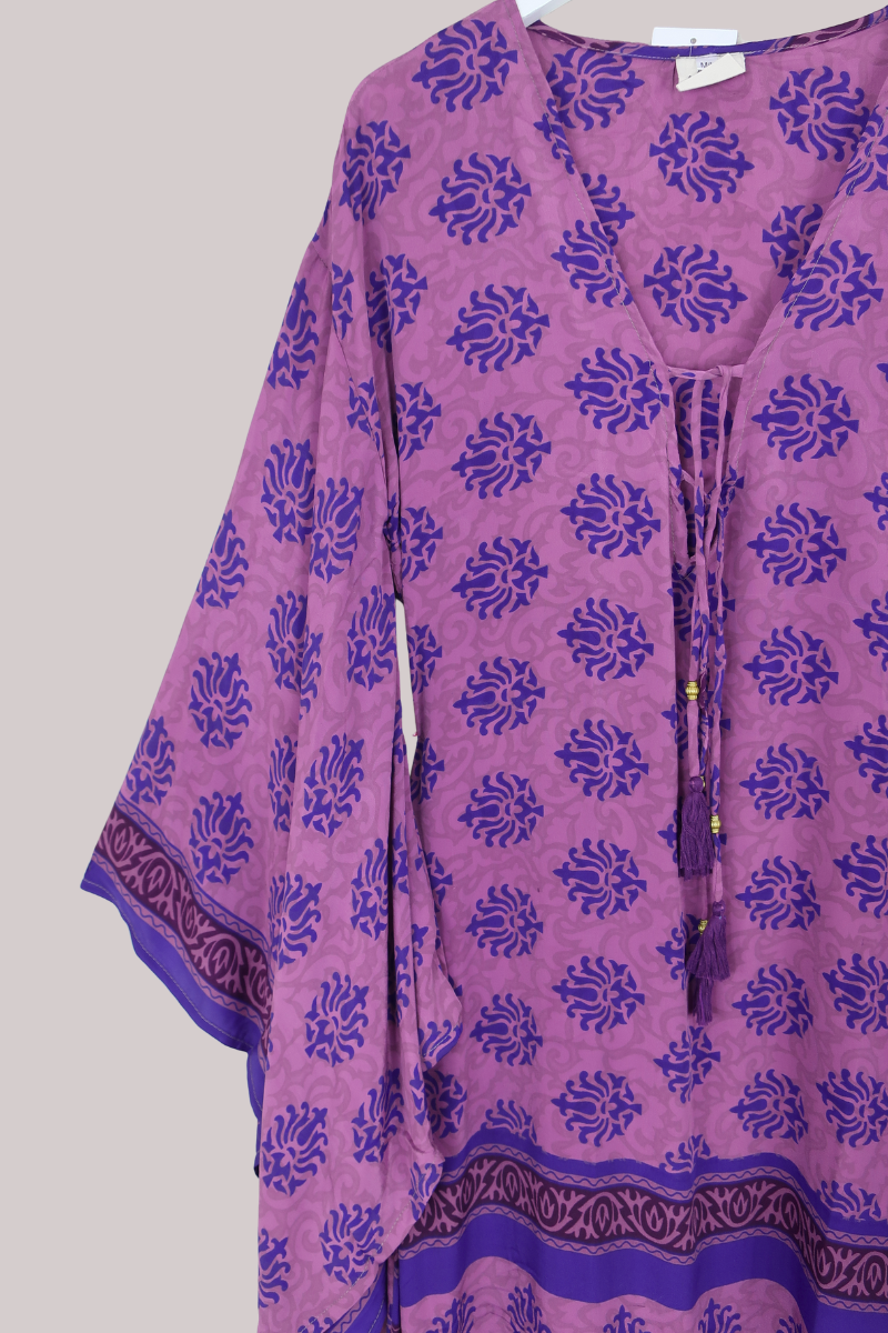 Cassandra Maxi Kaftan in Vintage Amethyst - Size XL