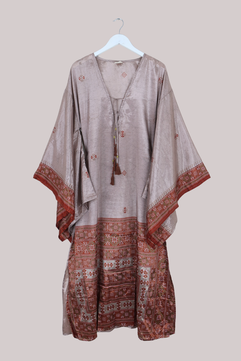 Cassandra Maxi Kaftan in Champagne At Sunset - Size XL