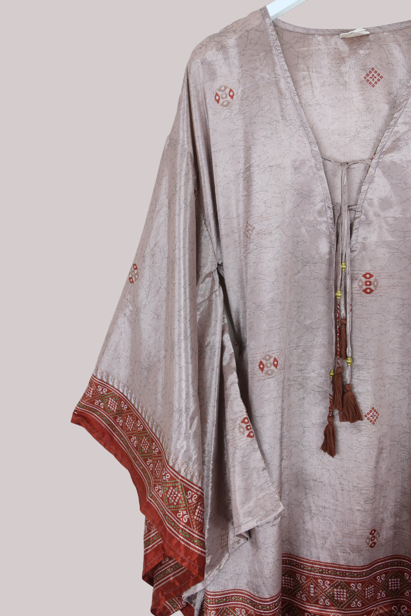 Cassandra Maxi Kaftan in Champagne At Sunset - Size XL