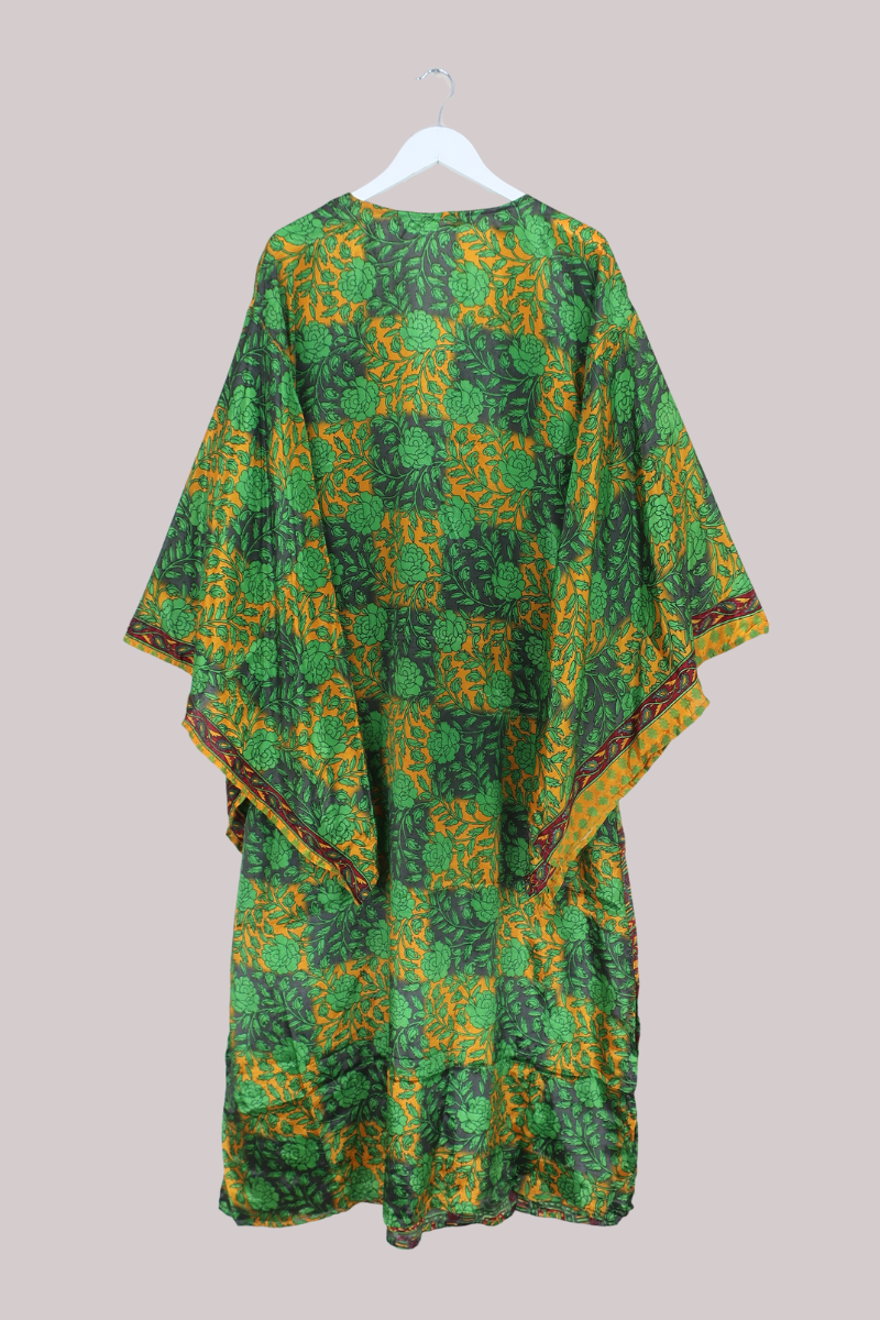 Cassandra Maxi Kaftan in Emerald Garden - Size L/XL