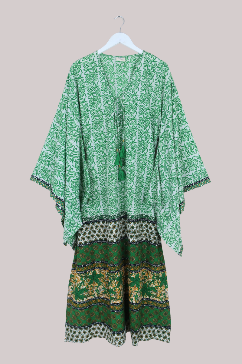 Cassandra Maxi Kaftan in Greener Grass - Size XXL