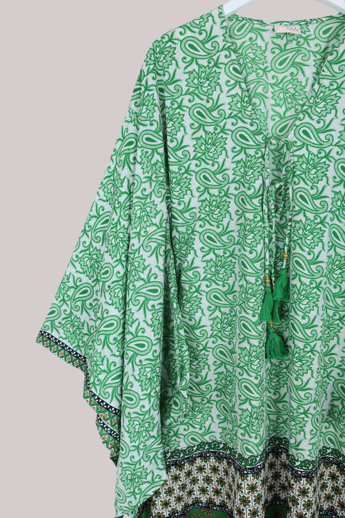 Cassandra Maxi Kaftan in Greener Grass - Size XXL