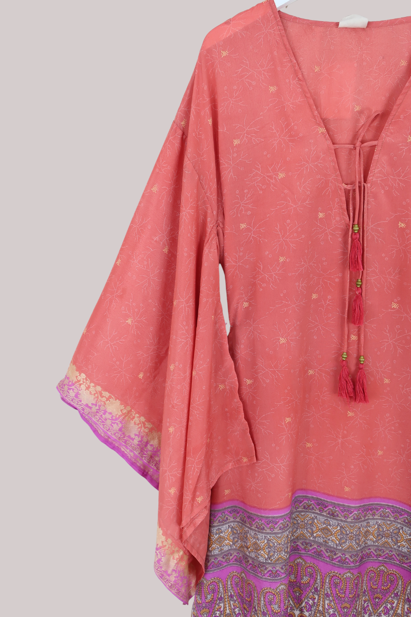 Cassandra Maxi Kaftan in Peach Spritz - Size XL