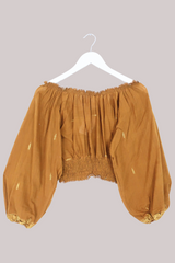 Libra Vintage Cotton Top - Golden Brown - Size S/M