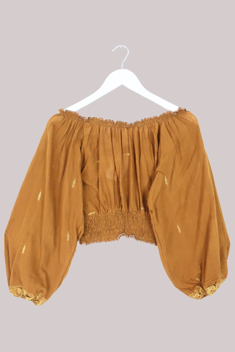 Libra Vintage Cotton Top - Golden Brown - Size S/M