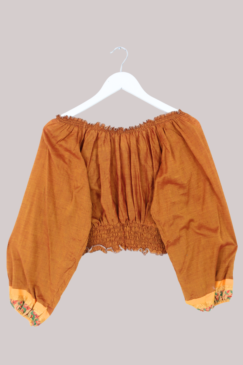 Libra Vintage Cotton Top - Sunset Orange - Size S/M