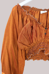 Libra Vintage Cotton Top - Sunset Orange - Size S/M