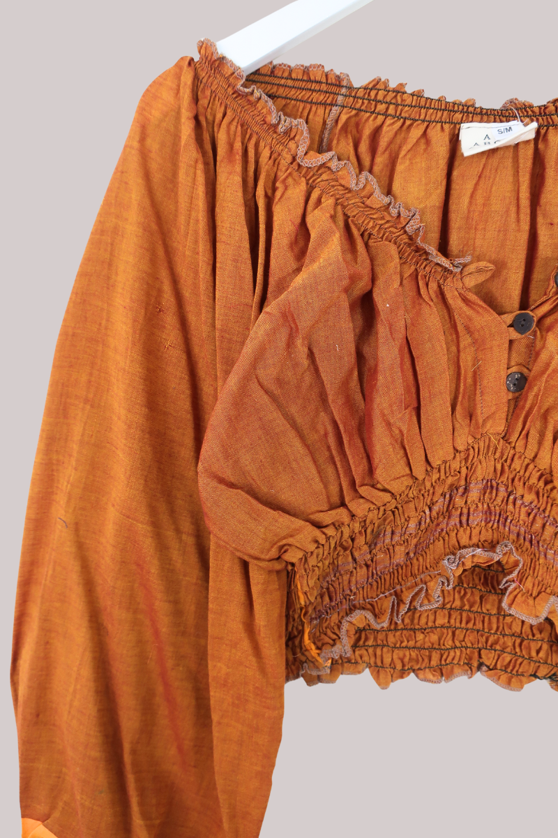 Libra Vintage Cotton Top - Sunset Orange - Size S/M
