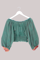 Libra Vintage Cotton Top - Pine Patchwork - Size L