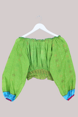 Libra Vintage Cotton Top - Abstract Pear Green - Size S/M