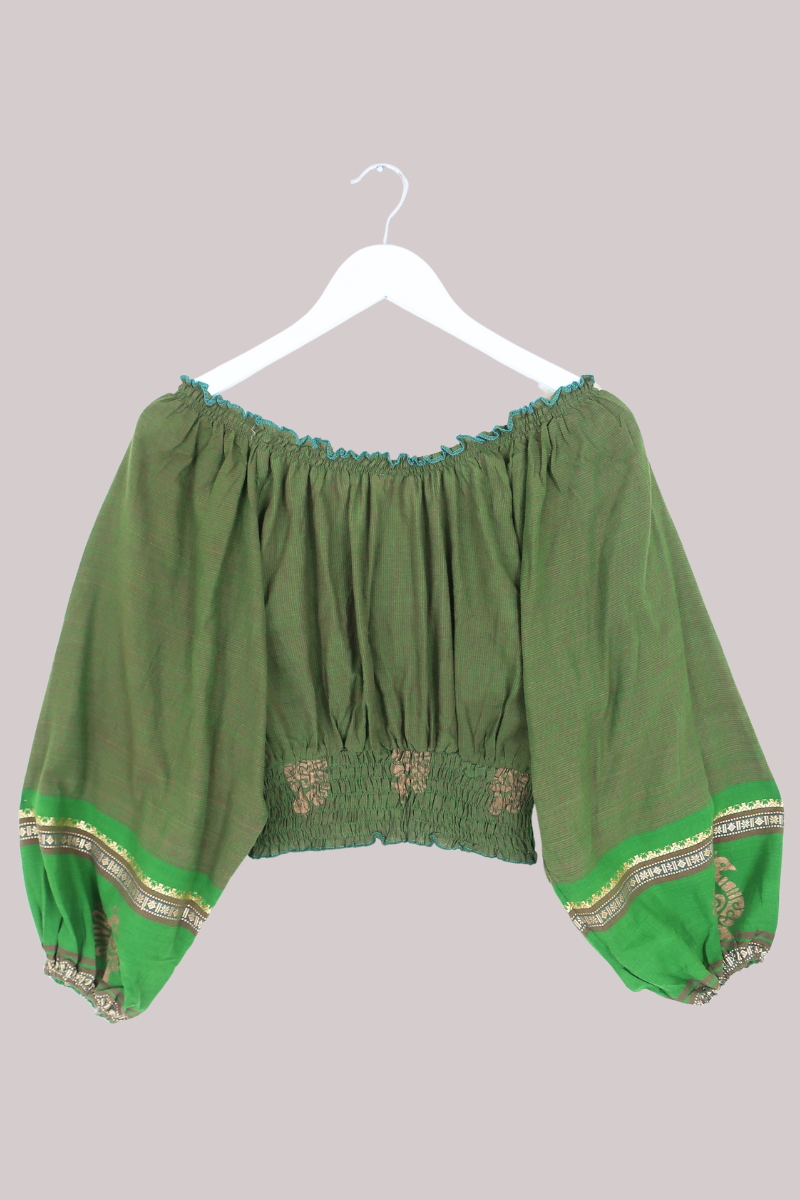 Libra Vintage Cotton Top - Woodland Patchwork - Size L