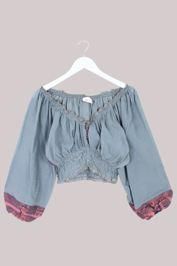 Libra Vintage Cotton Top - Pebble Patchwork - Size L