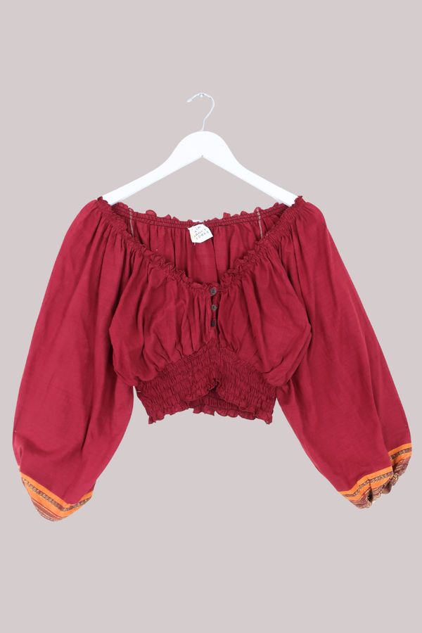 Libra Vintage Cotton Top - Fire & Gold - Size L