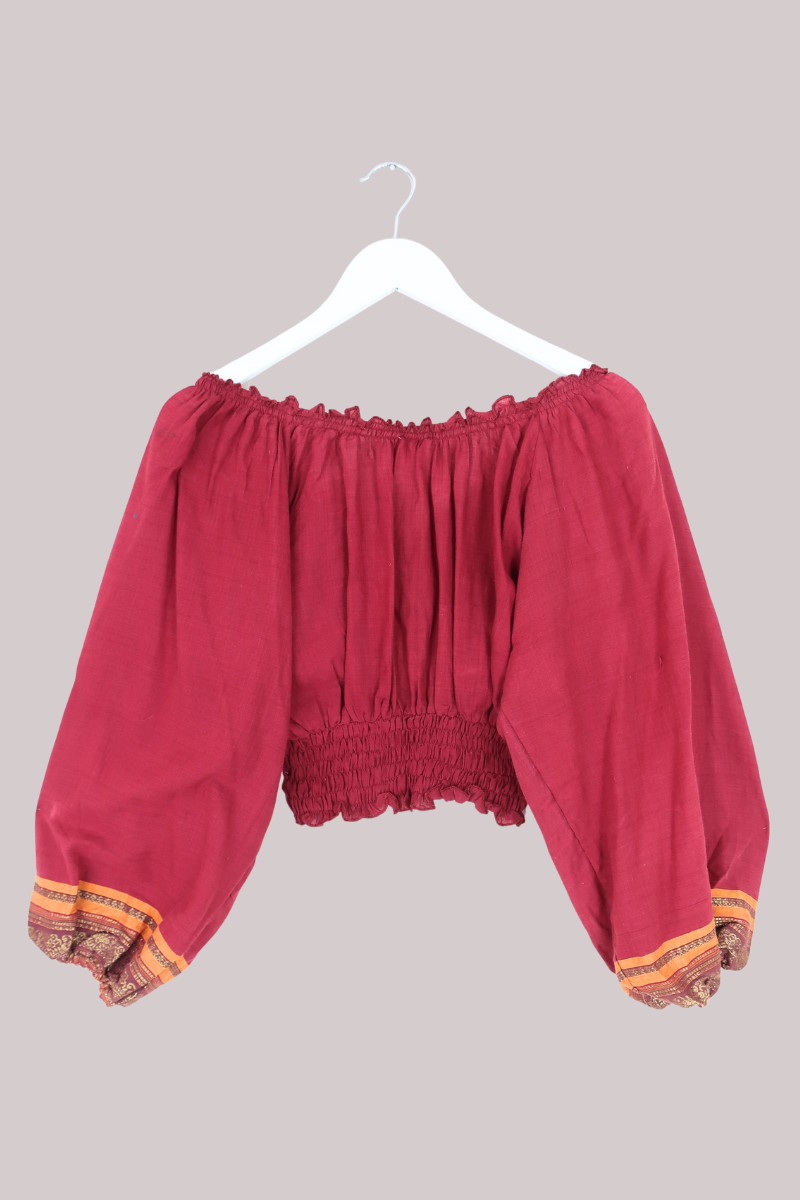 Libra Vintage Cotton Top - Fire & Gold - Size L