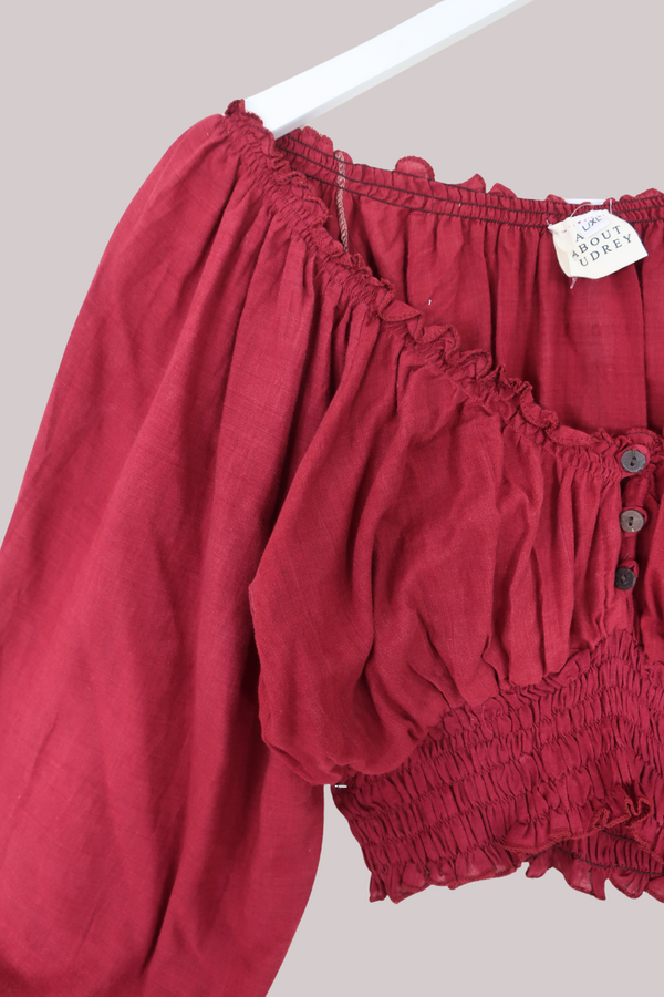 Libra Vintage Cotton Top - Fire & Gold - Size L