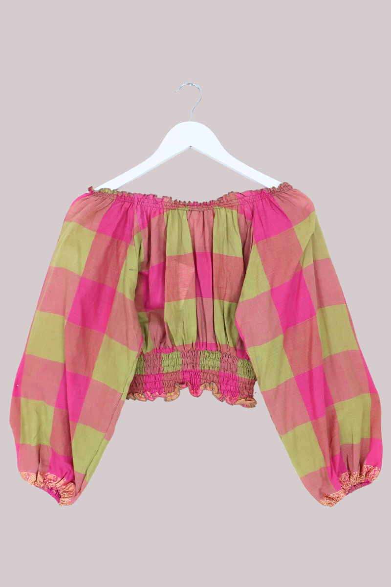 Libra Vintage Cotton Top - Fruit Salad Check - Size S/M