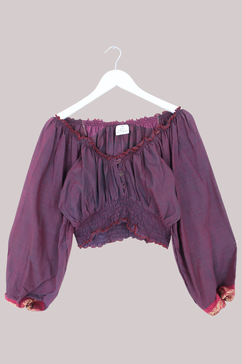 Libra Vintage Cotton Top - Moroccan Mauve - Size S/M
