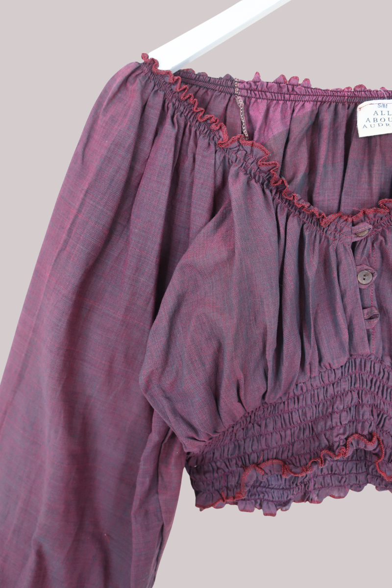 Libra Vintage Cotton Top - Moroccan Mauve - Size S/M