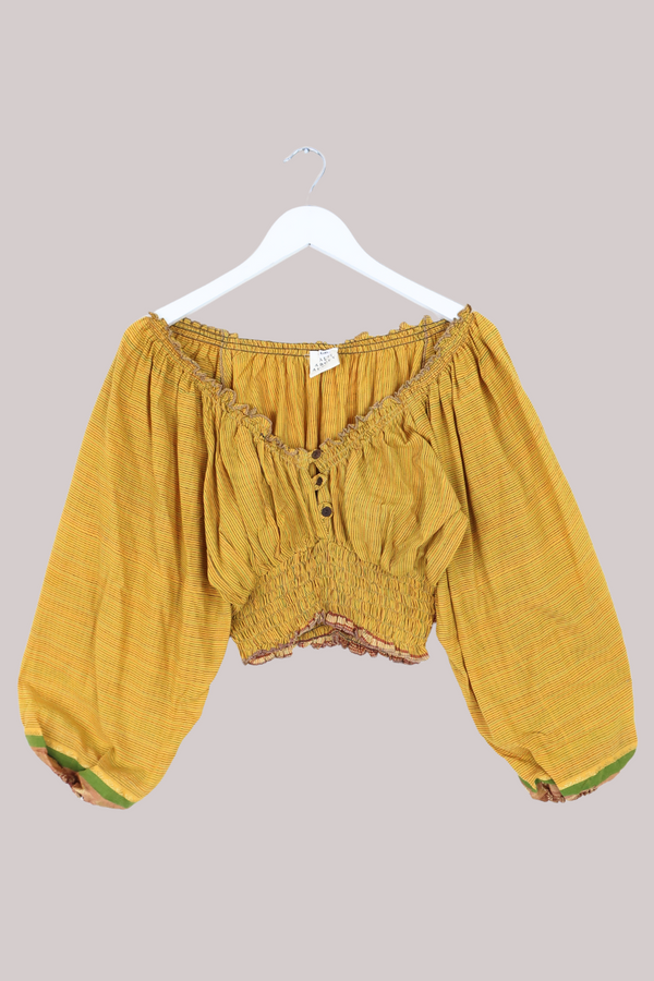 Libra Vintage Cotton Top - Yuzu Stripe - Size L
