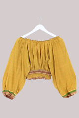 Libra Vintage Cotton Top - Yuzu Stripe - Size L
