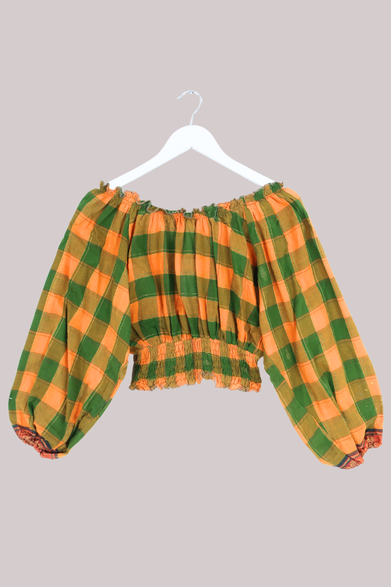 Libra Vintage Cotton Top - Ginger & Lime - Size L