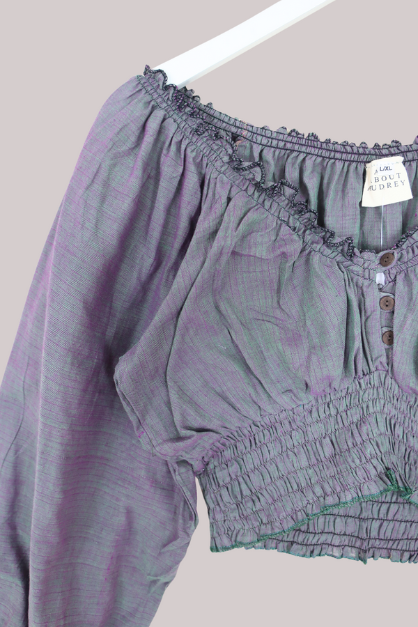 Libra Vintage Cotton Top - Oyster - Size L