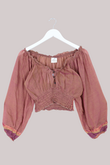 Libra Vintage Cotton Top - Dusky Peach - Size S/M