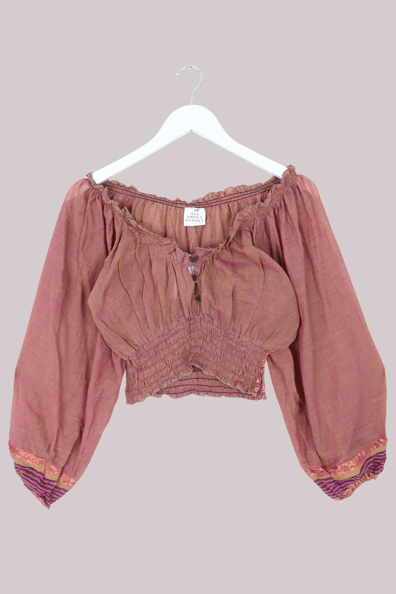 Libra Vintage Cotton Top - Dusky Peach - Size S/M