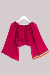 Scorpio Vintage Cotton Top - Ruby Red & Gold - Free Size
