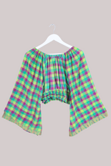 Scorpio Vintage Cotton Top - Vibrant Pine & Purple - Free Size