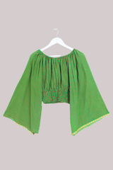Scorpio Vintage Cotton Top - Holly Green Check - Free Size