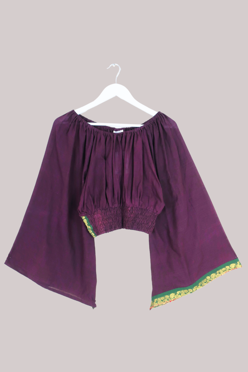 Scorpio Vintage Cotton Top - Mulberry Pine & Gold - Free Size