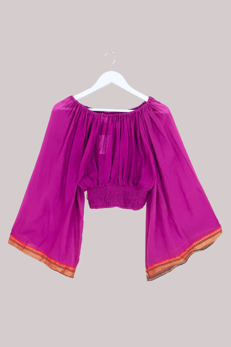 Scorpio Vintage Cotton Top - Vibrant Magenta - Free Size