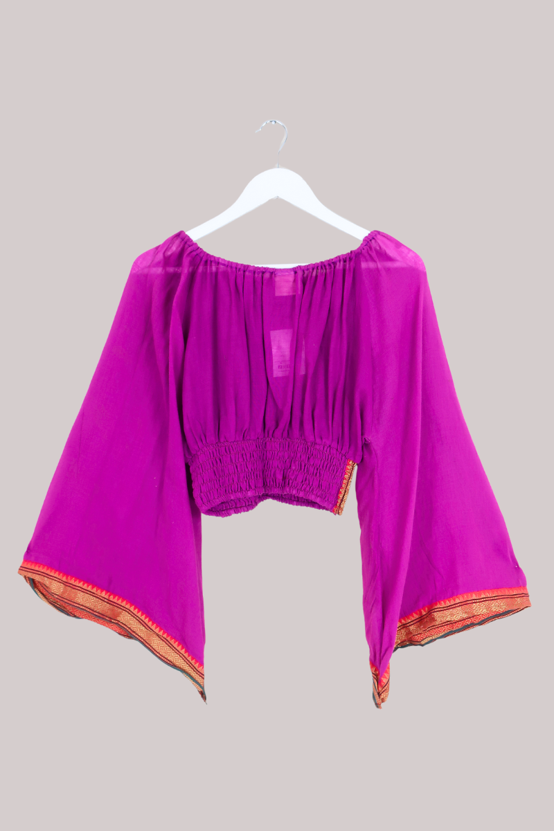 Scorpio Vintage Cotton Top - Vibrant Magenta - Free Size