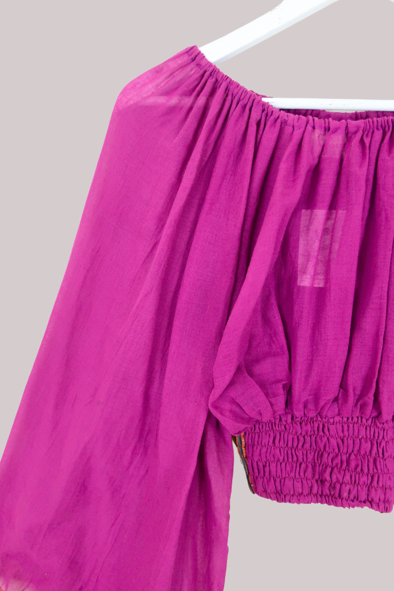 Scorpio Vintage Cotton Top - Vibrant Magenta - Free Size