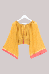Scorpio Vintage Cotton Top - Golden Turmeric Check - Free Size