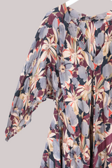 Goddess Pure Silk Dress - Burgundy Bouquet - Size L
