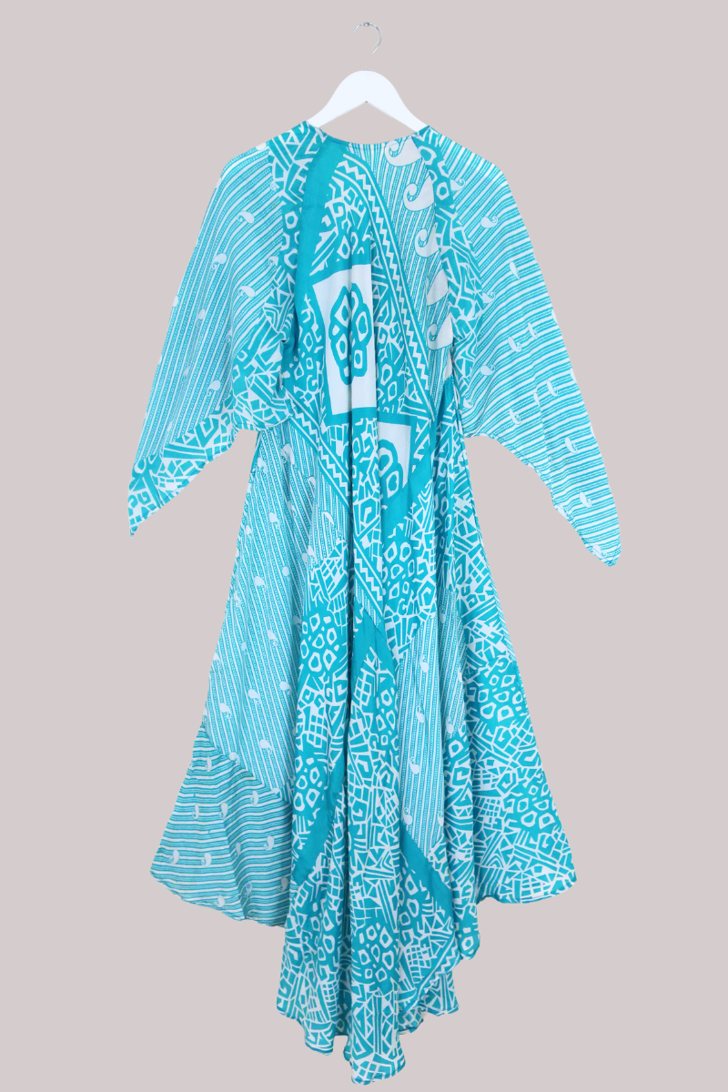 Goddess Pure Silk Dress - Ocean Breeze - Size XL/XXL