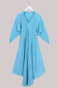 Goddess Vintage Sari Dress - Blue Tulips - Size XL/XXL