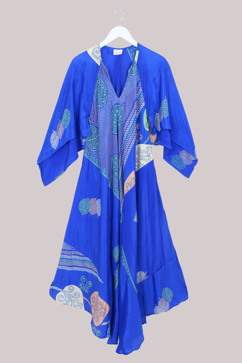 Goddess Vintage Sari Dress - Lily Pad Lake - Size L/XL