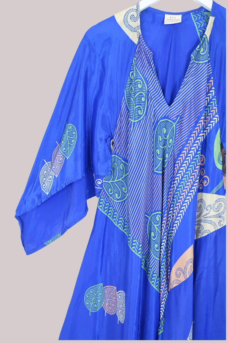 Goddess Vintage Sari Dress - Lily Pad Lake - Size L/XL