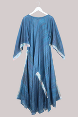 Goddess Pure Silk Dress - Silver Moon Blue - Size M/L