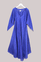 Goddess Pure Silk Dress - Marine Trench Blue - Size L