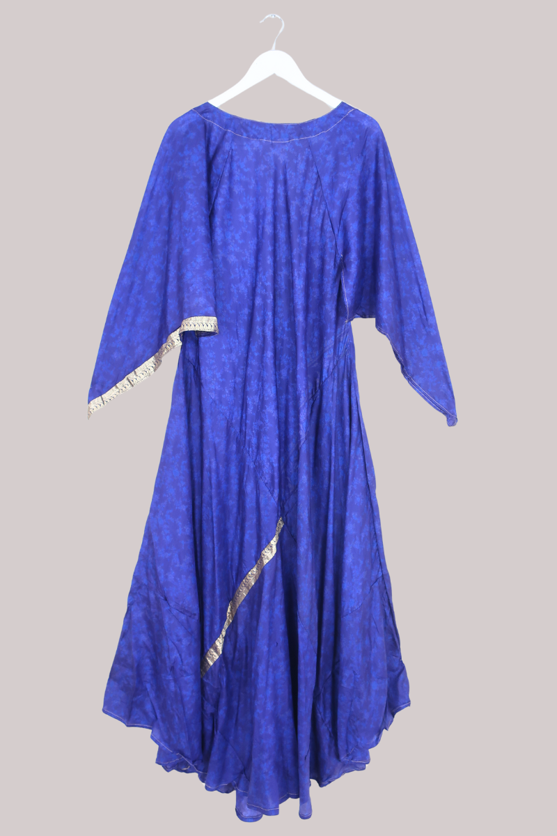 Goddess Pure Silk Dress - Marine Trench Blue - Size L
