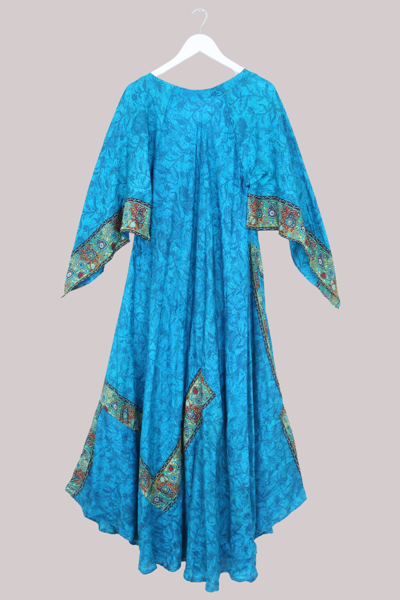 Goddess Pure Silk Dress - Aquamarine Pool Tiles - Size L