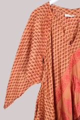 Goddess Pure Silk Dress - Embroidered Desert Flowers - Size M/L