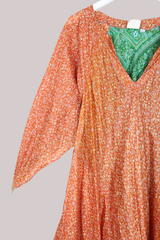 Goddess Pure Silk Dress - Spring Amber Floral - Size M/L
